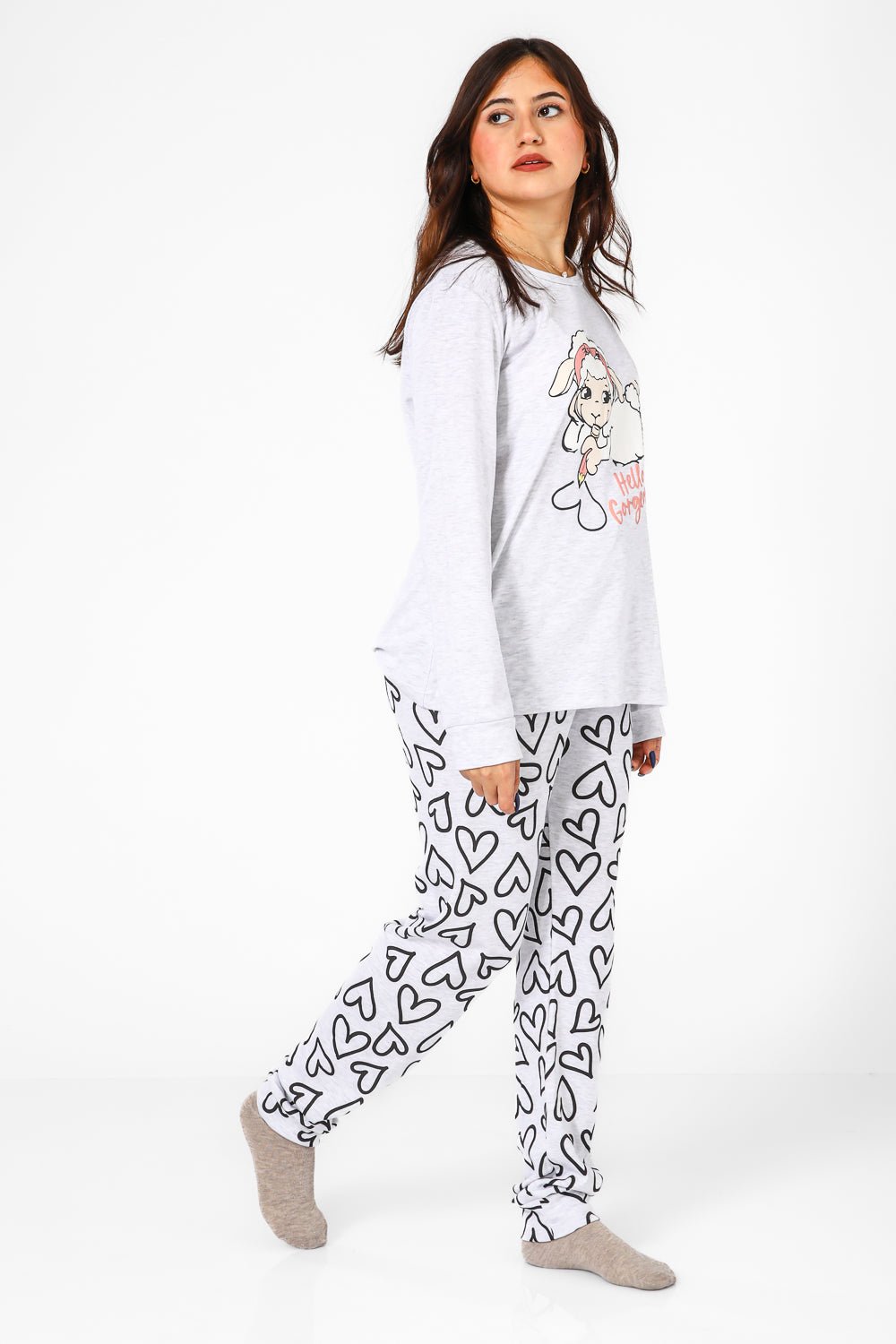 BONITA DE MAS - פיג'מה פיפה יפיפייה אינטרלוק בצבע אפור - MASHBIR//365