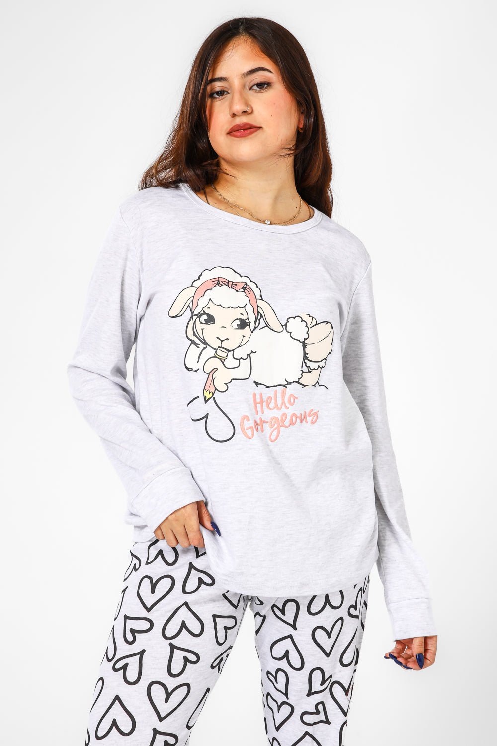 BONITA DE MAS - פיג'מה פיפה יפיפייה אינטרלוק בצבע אפור - MASHBIR//365