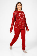 BONITA DE MAS - פיג'מה לבבות אינטרלוק בצבע אדום - MASHBIR//365