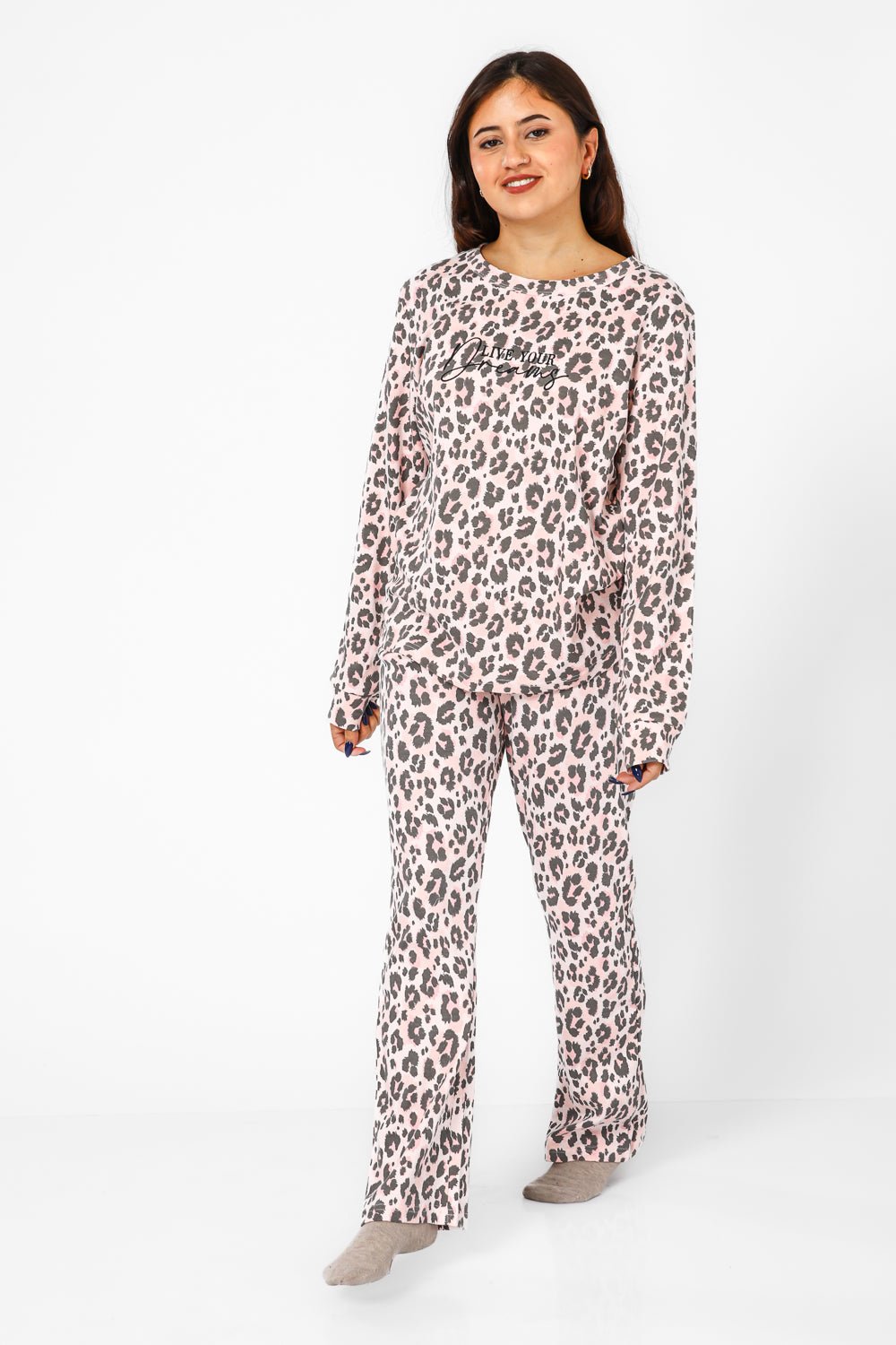 BONITA DE MAS - פיג'מה מנומרת כותנה בצבע ורוד - MASHBIR//365