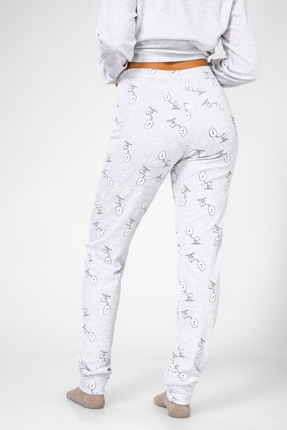 BONITA DE MAS - פיג'מה סנופי אינטרלוק בצבע אפור בהיר - MASHBIR//365