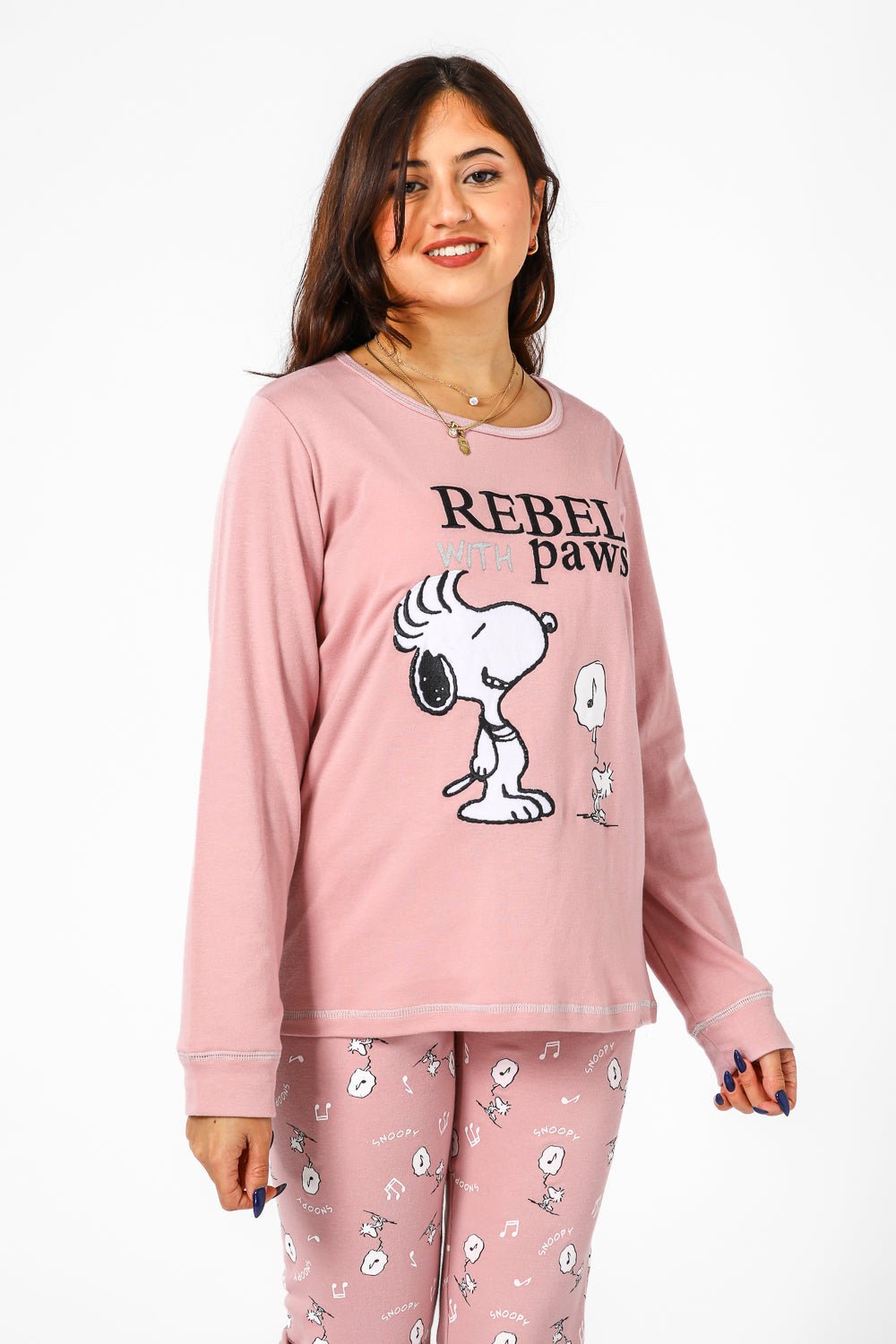 BONITA DE MAS - פיג'מה סנופי אינטרלוק בצבע ורוד - MASHBIR//365