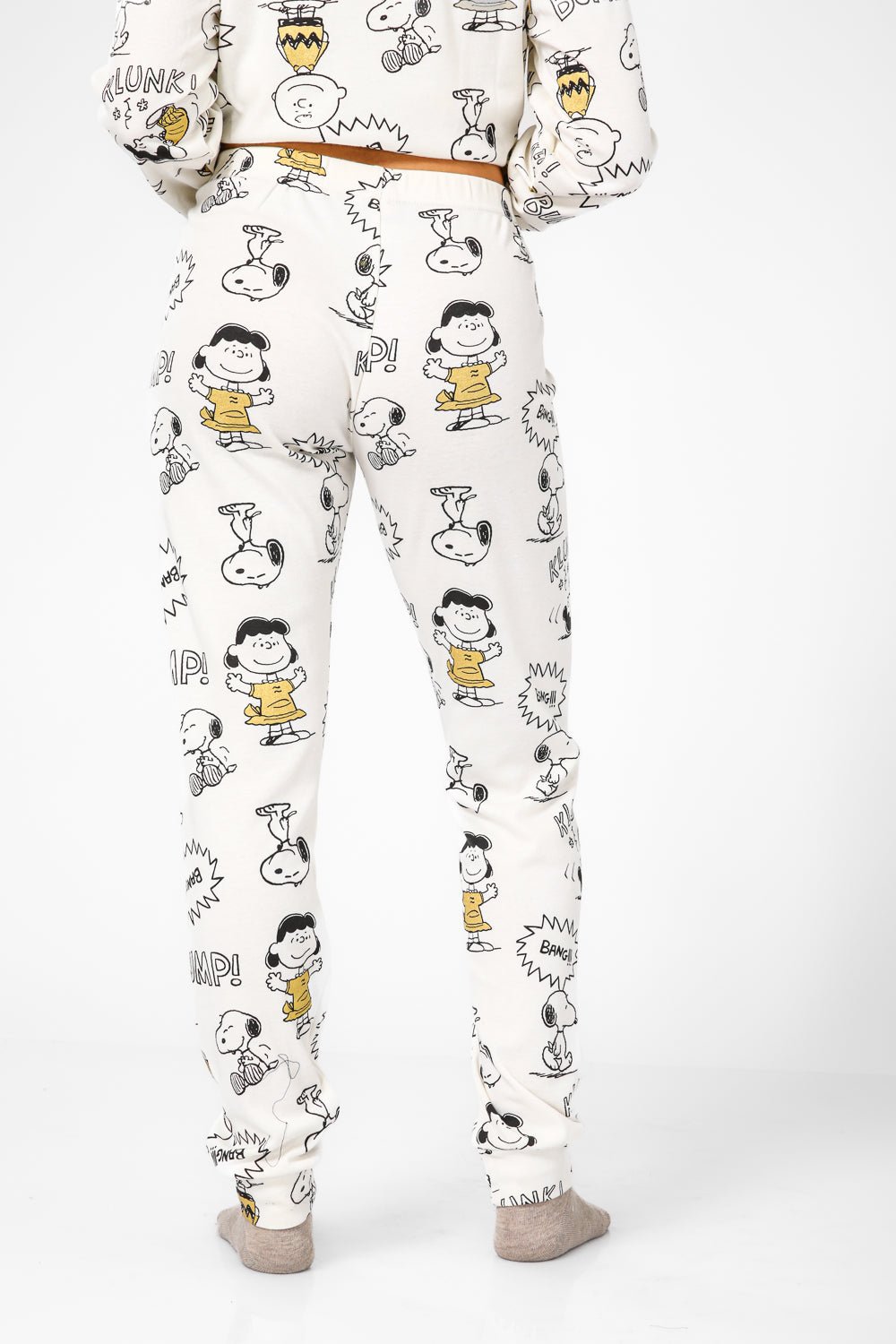 BONITA DE MAS - פיג'מה סנופי קומיקס אינטרלוק בצבע שמנת - MASHBIR//365