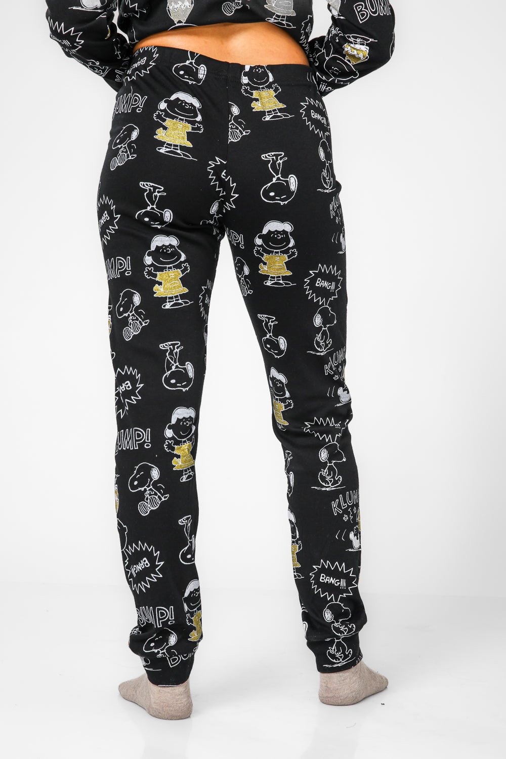 BONITA DE MAS - פיג'מה סנופי קומיקס אינטרלוק בצבע שחור - MASHBIR//365