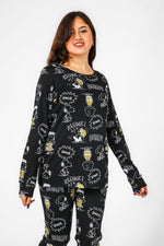 BONITA DE MAS - פיג'מה סנופי קומיקס אינטרלוק בצבע שחור - MASHBIR//365