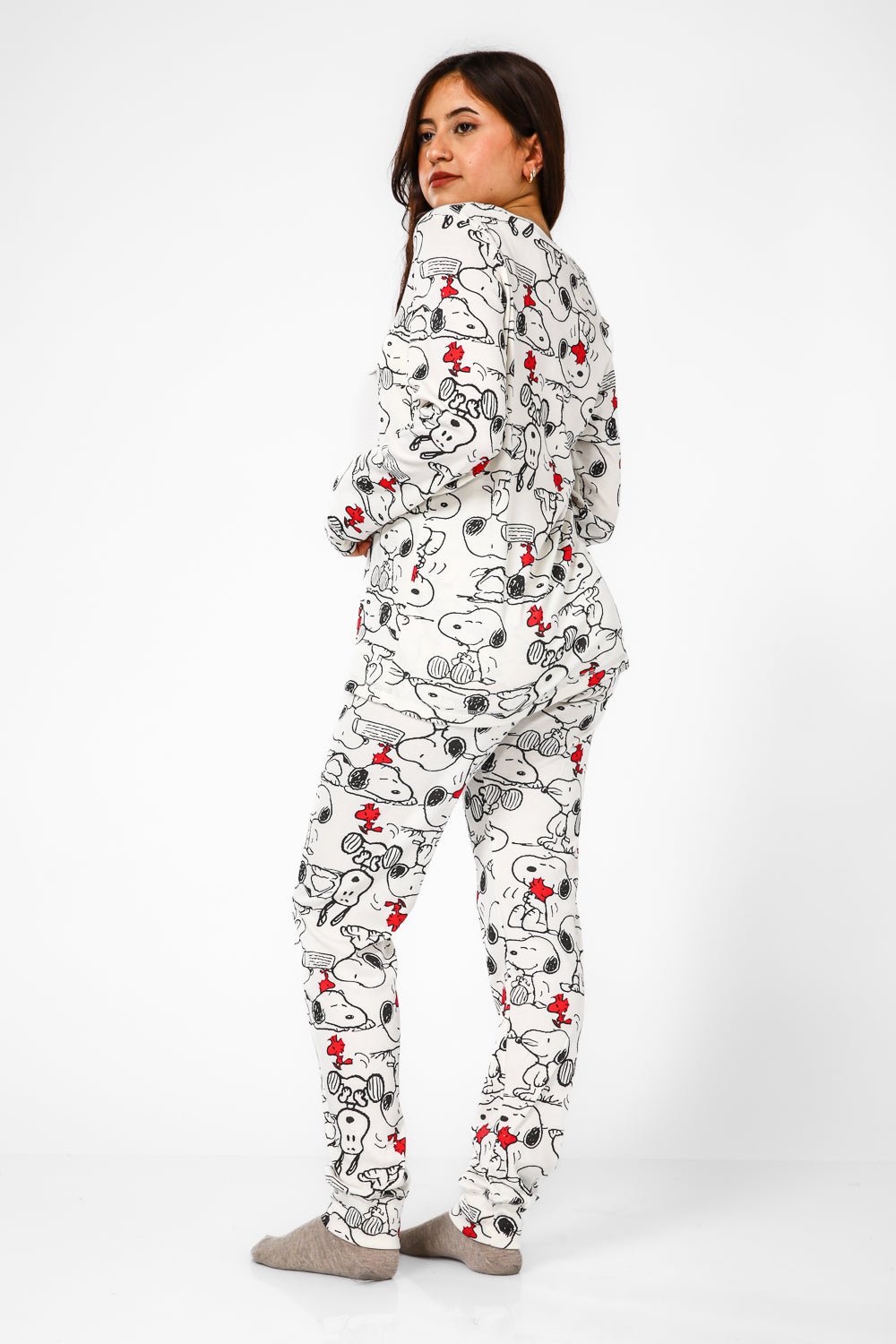 BONITA DE MAS - פיג'מה סנופי לעולם לא אינטרלוק בצבע לבן - MASHBIR//365