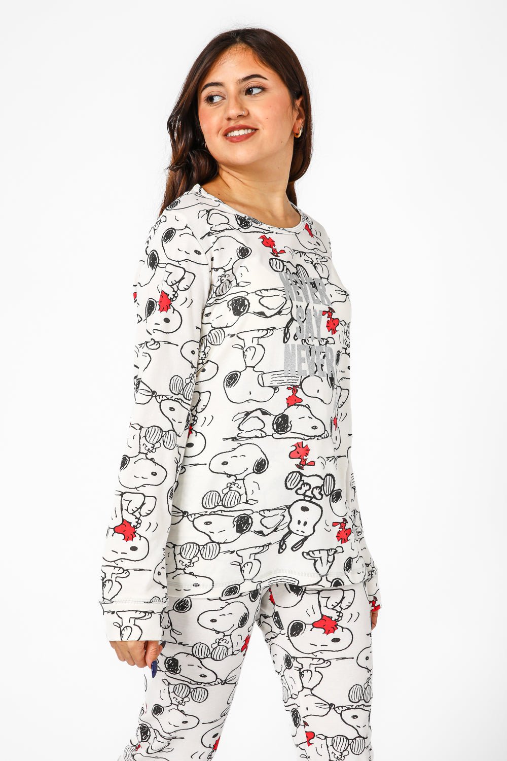 BONITA DE MAS - פיג'מה סנופי לעולם לא אינטרלוק בצבע לבן - MASHBIR//365