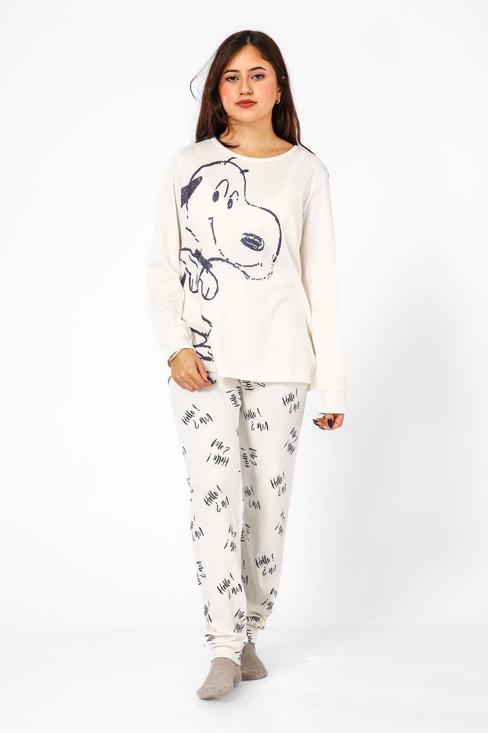 BONITA DE MAS - פיג'מה סנופי מחייך אינטרלוק - MASHBIR//365