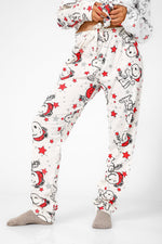 BONITA DE MAS - פיג'מה סנופי כוכבים אינטרלוק בצבע שמנת - MASHBIR//365