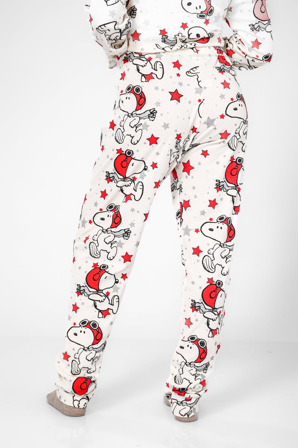 BONITA DE MAS - פיג'מה סנופי כוכבים אינטרלוק בצבע שמנת - MASHBIR//365