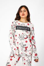 BONITA DE MAS - פיג'מה סנופי כוכבים אינטרלוק בצבע שמנת - MASHBIR//365