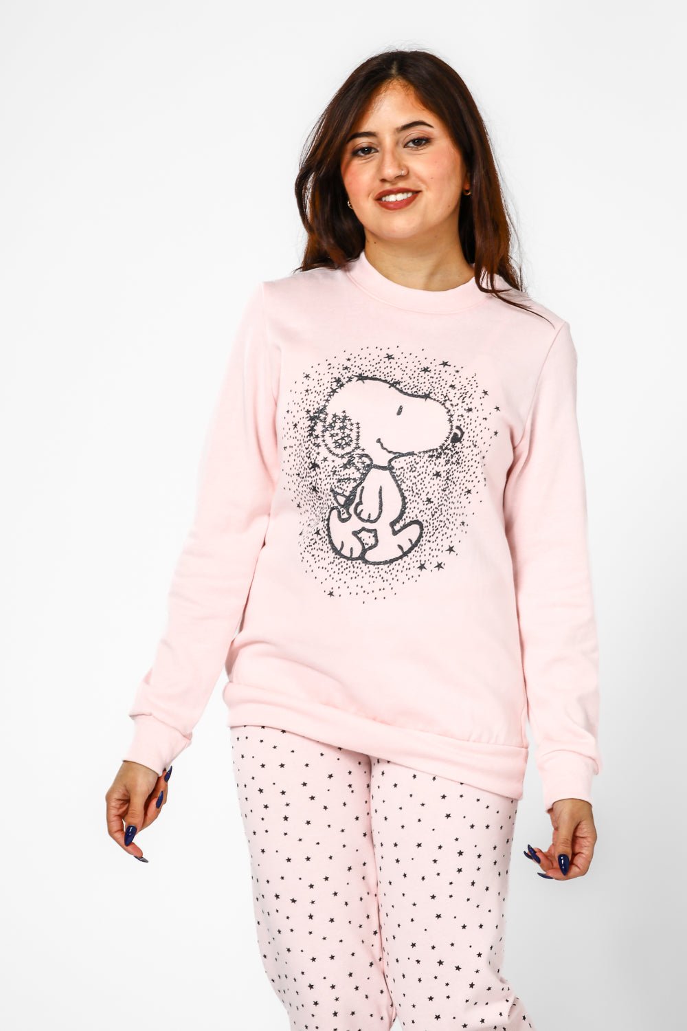 BONITA DE MAS - פיג'מה סנופי זוהר פליז בצבע ורוד - MASHBIR//365