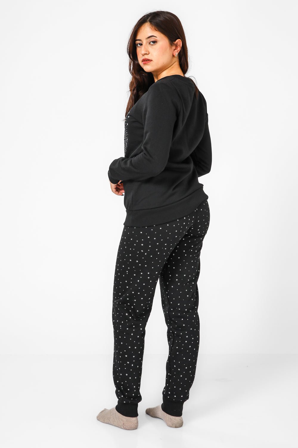 BONITA DE MAS - פיג'מה סנופי זוהר פליז בשחור - MASHBIR//365