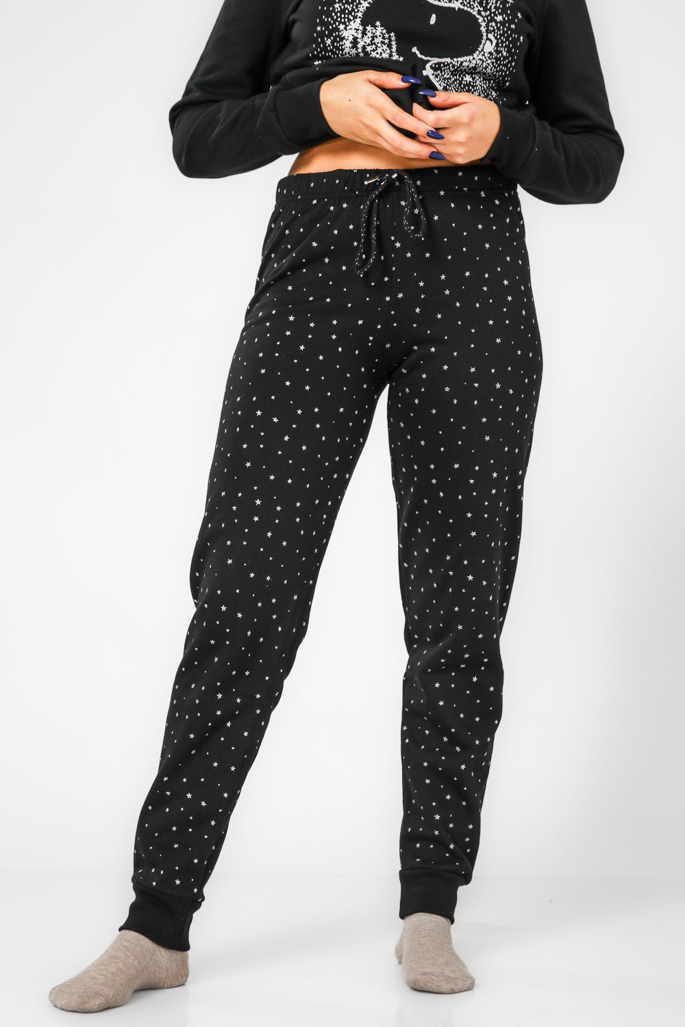 BONITA DE MAS - פיג'מה סנופי זוהר פליז בשחור - MASHBIR//365