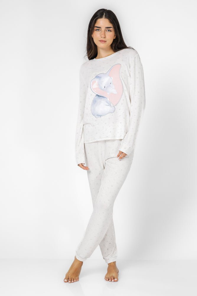 DELTA - פיג'מת פרנץ טרי דמבו פרחוני בצבע שמנת - MASHBIR//365