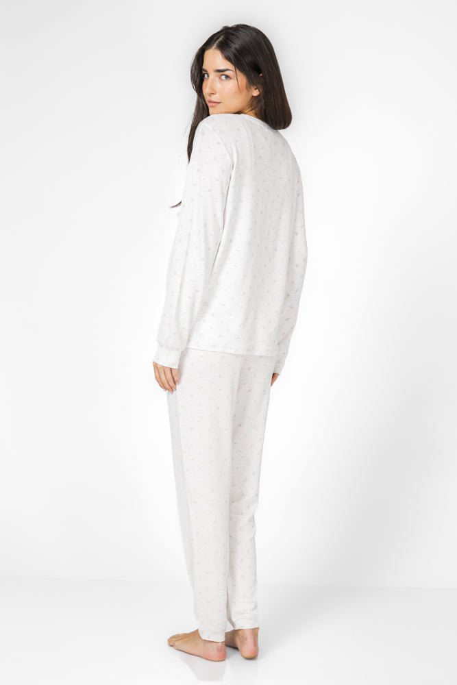 DELTA - פיג'מת פרנץ טרי דמבו פרחוני בצבע שמנת - MASHBIR//365