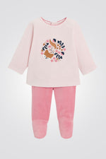 OBAIBI - פיג'מת תינוקות שרוול ארוך בד קטיפה שני חלקים בורוד - MASHBIR//365