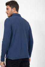 NAUTICA - פולו SLIM FIT לוגו רקום כחול - MASHBIR//365