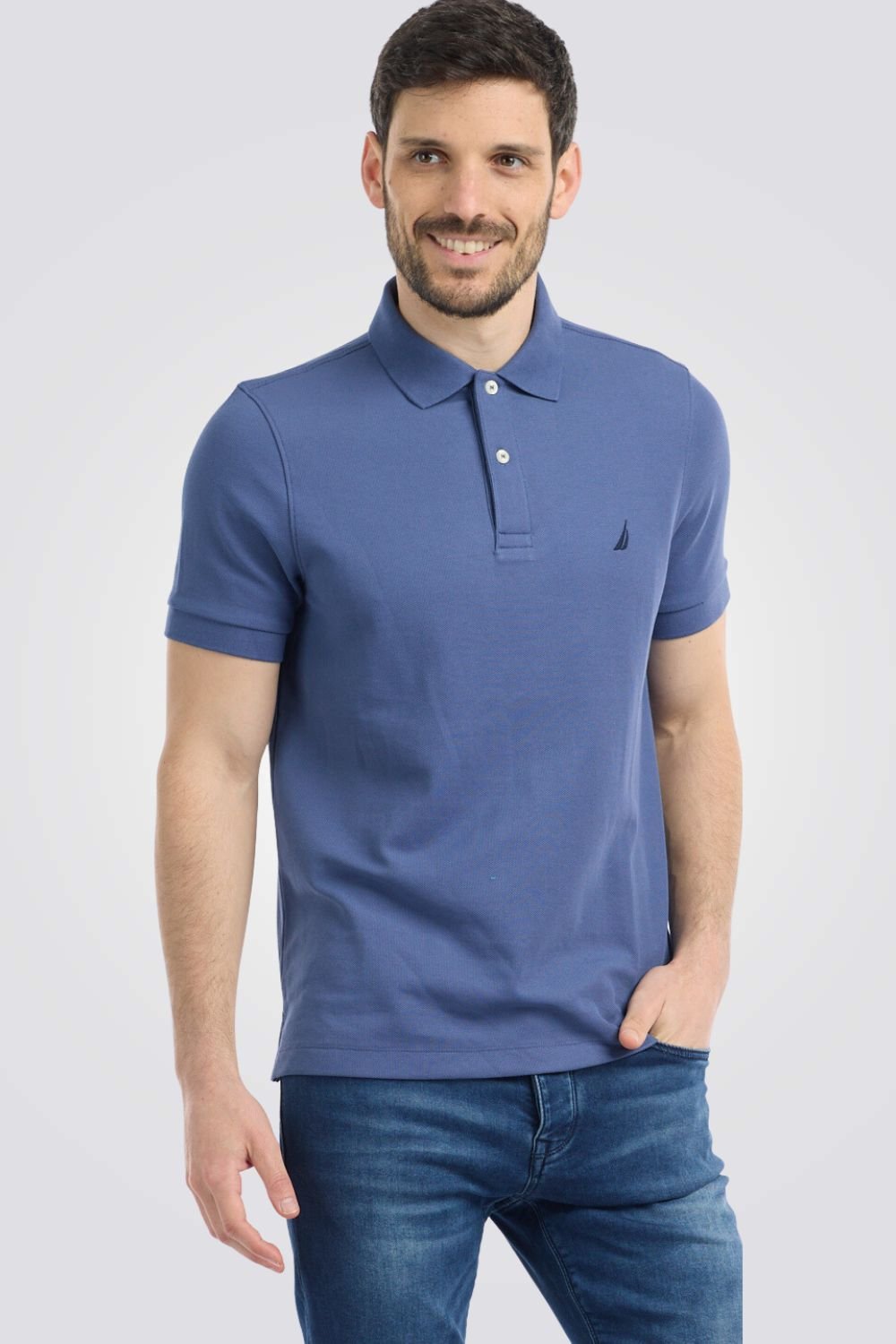 NAUTICA - פולו SLIM FIT מנדף זיעה כחול - MASHBIR//365