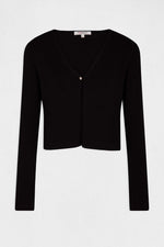 סריג כפתורים בצבע שחור - MASHBIR//365