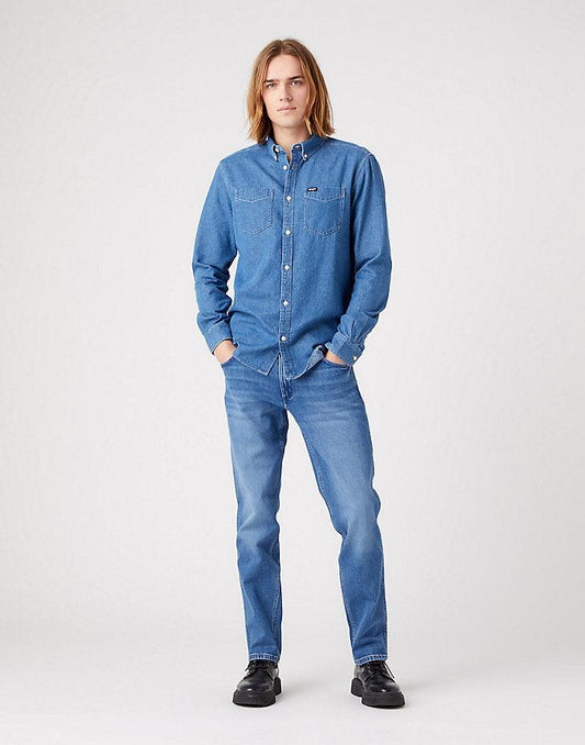 WRANGLER - ג'ינס GREENSBORO סטרץ' בצבע כחול - MASHBIR//365