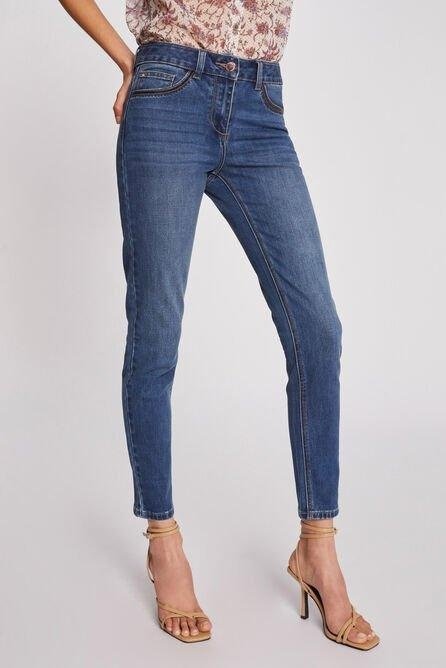 MORGAN - ג'ינס גזרה גבוהה בצבע כחול - MASHBIR//365