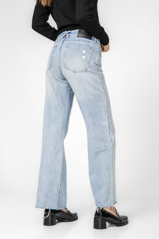 KENNETH COLE - ג'ינס ישר לנשים בצבע כחול בהיר - MASHBIR//365