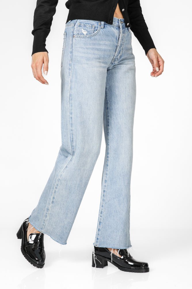 KENNETH COLE - ג'ינס ישר לנשים בצבע כחול בהיר - MASHBIR//365