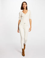 MORGAN - ג'ינס עם פרטי תכשיט בצבע שנהב - MASHBIR//365