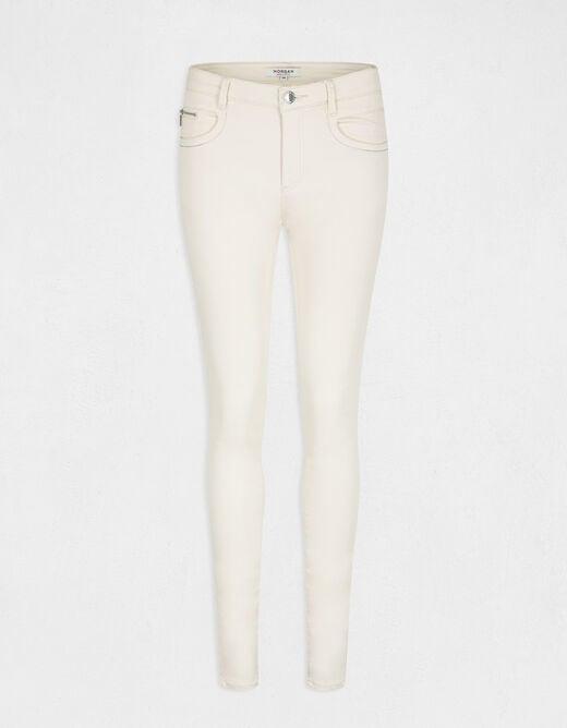 MORGAN - ג'ינס עם פרטי תכשיט בצבע שנהב - MASHBIR//365