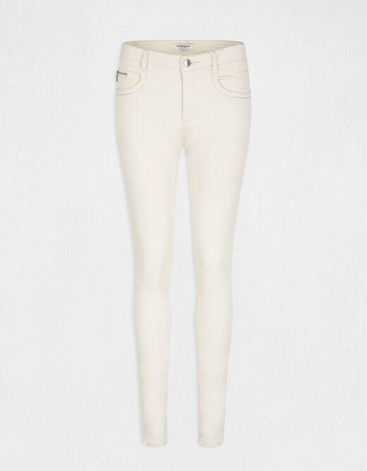 MORGAN - ג'ינס עם פרטי תכשיט בצבע שנהב - MASHBIR//365