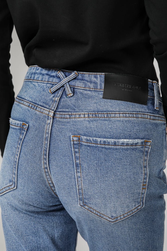 KENNETH COLE - ג'ינס מותן נמוכה בצבע כחול בהיר - MASHBIR//365