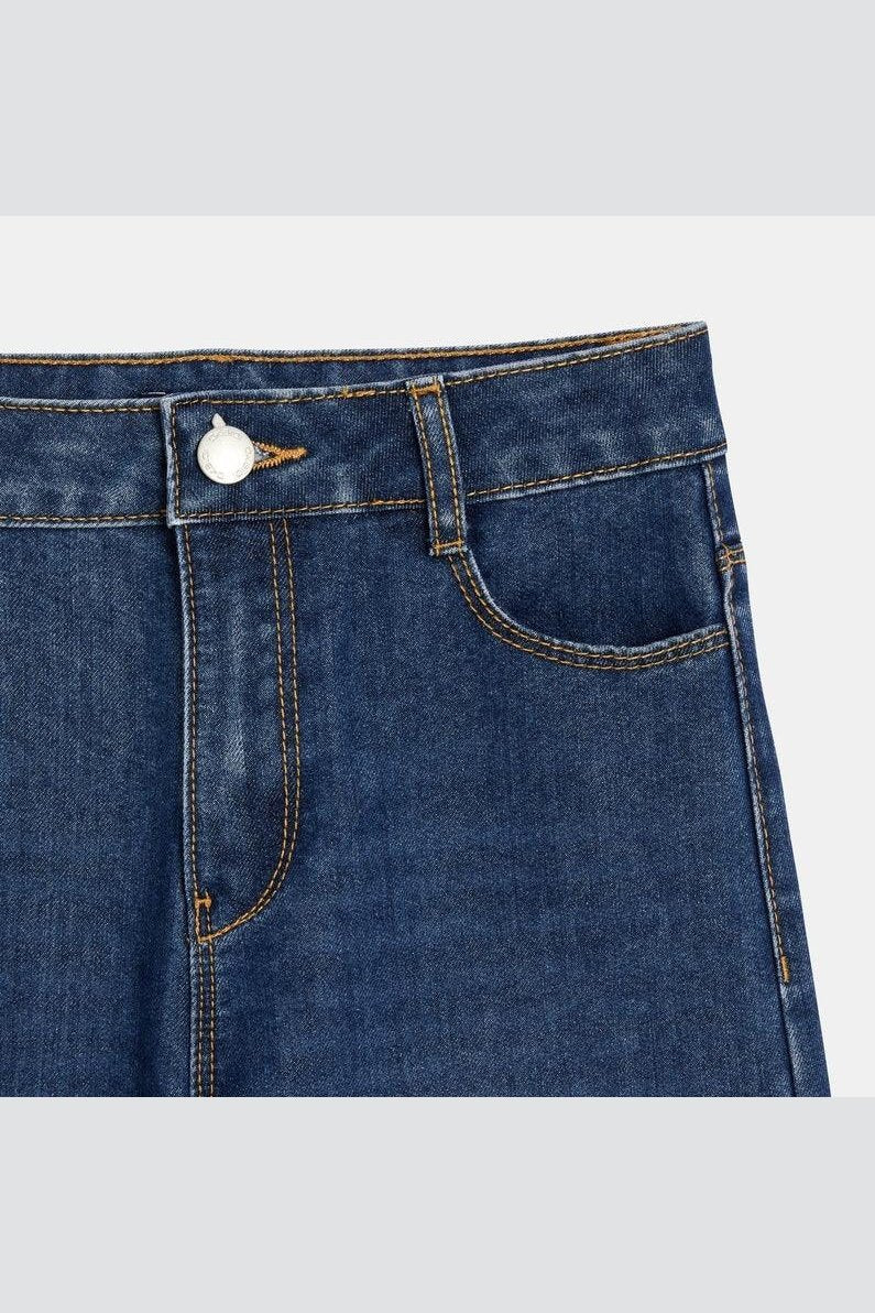 OKAIDI - ג'ינס רחב בגזרה גבוהה בצבע כחול לילדות - MASHBIR//365