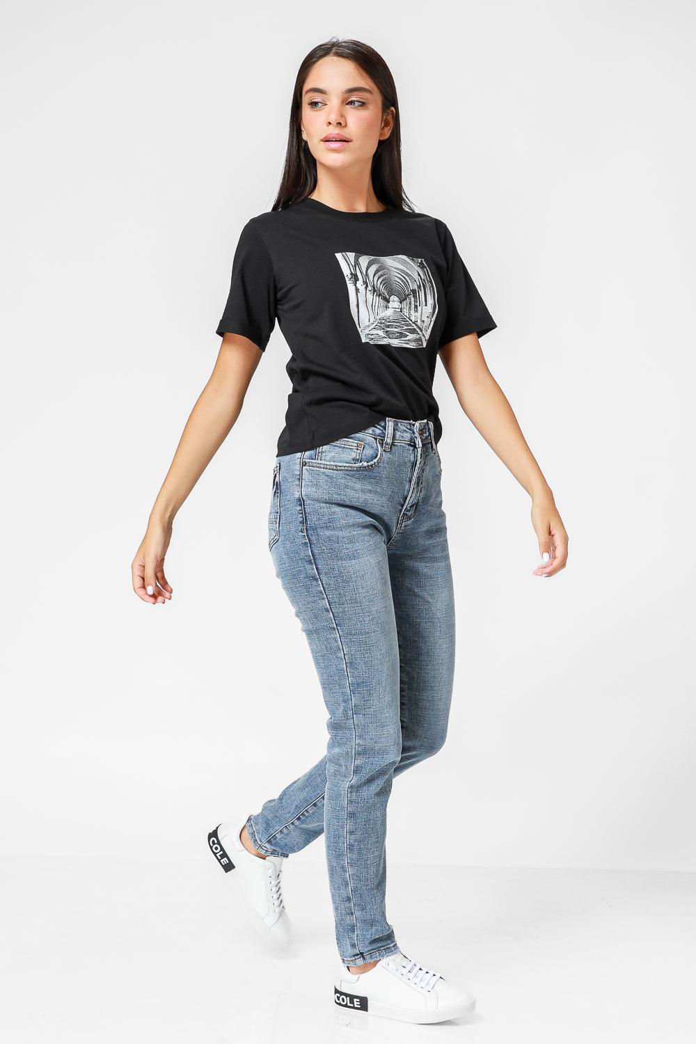 KENNETH COLE - ג'ינס סקיני LIGHT WASH אפור כחול - MASHBIR//365