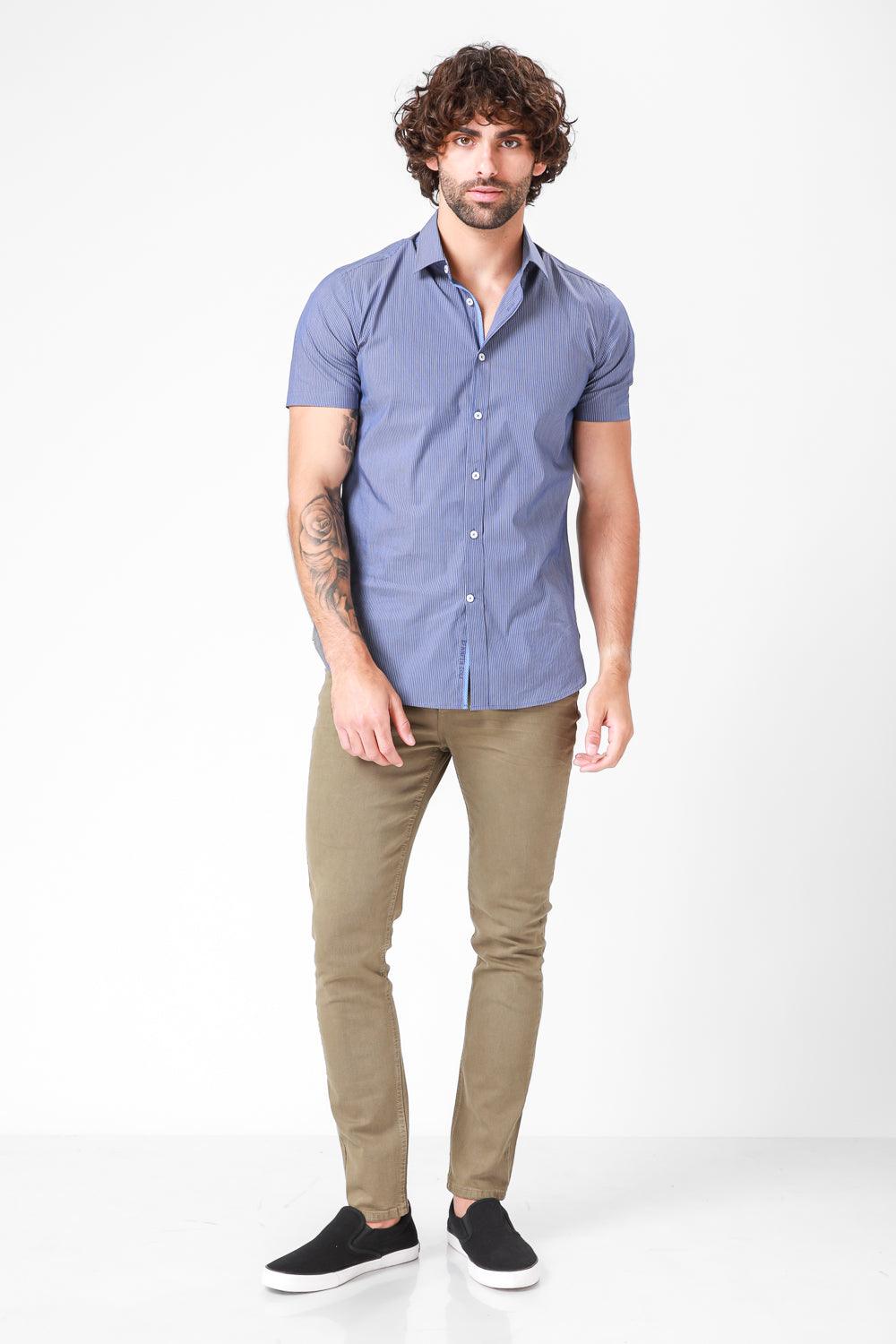 KENNETH COLE - ג'ינס סטר'ץ צבע ירוק זית - MASHBIR//365