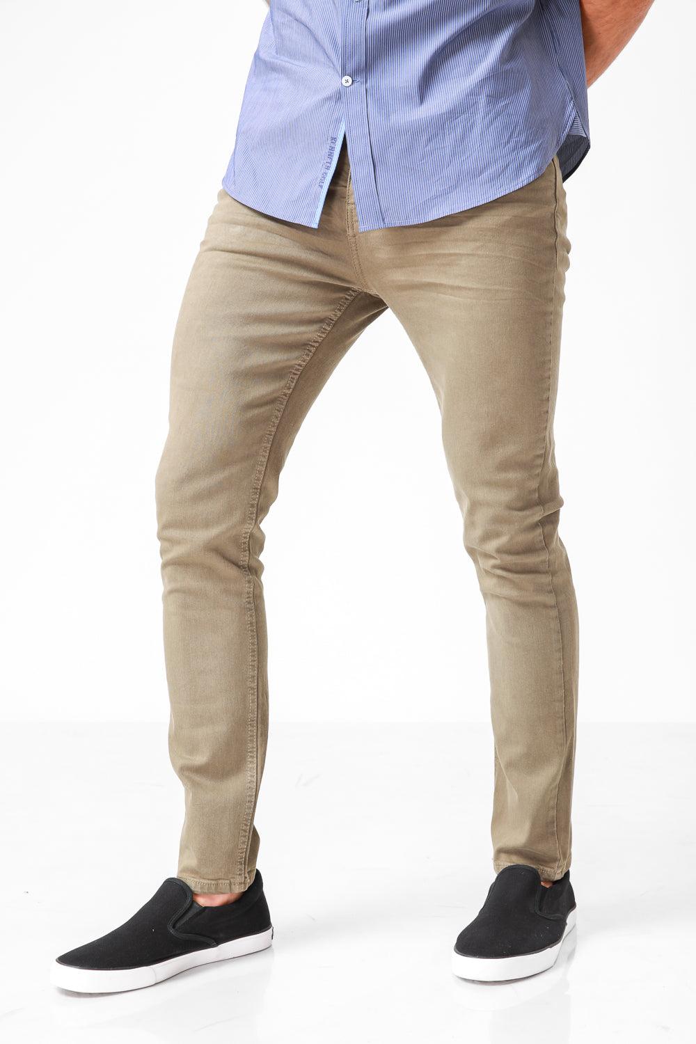 KENNETH COLE - ג'ינס סטר'ץ צבע ירוק זית - MASHBIR//365