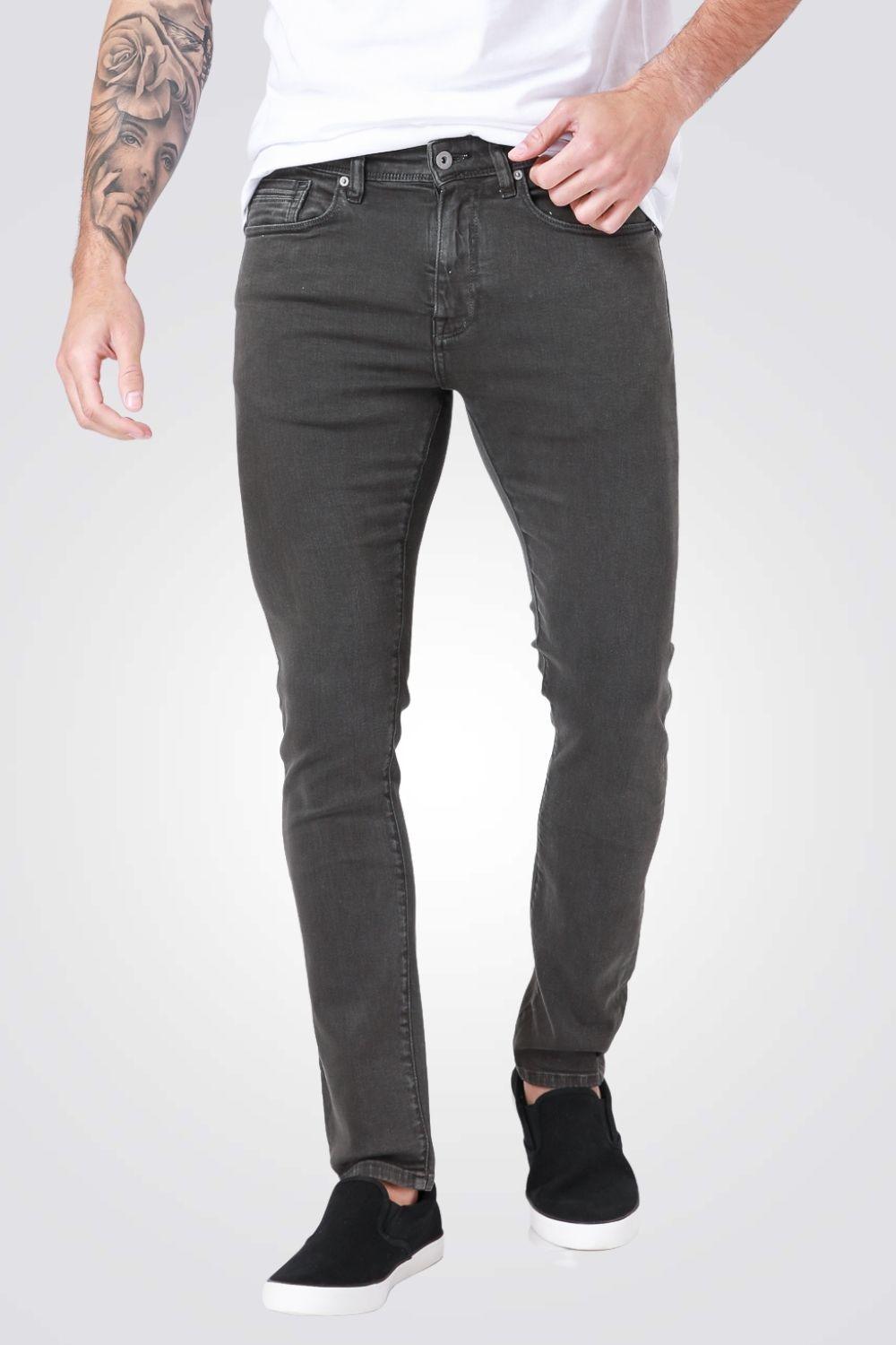 KENNETH COLE - ג'ינס כותנה לייקרה Slim בצבע אפור - MASHBIR//365