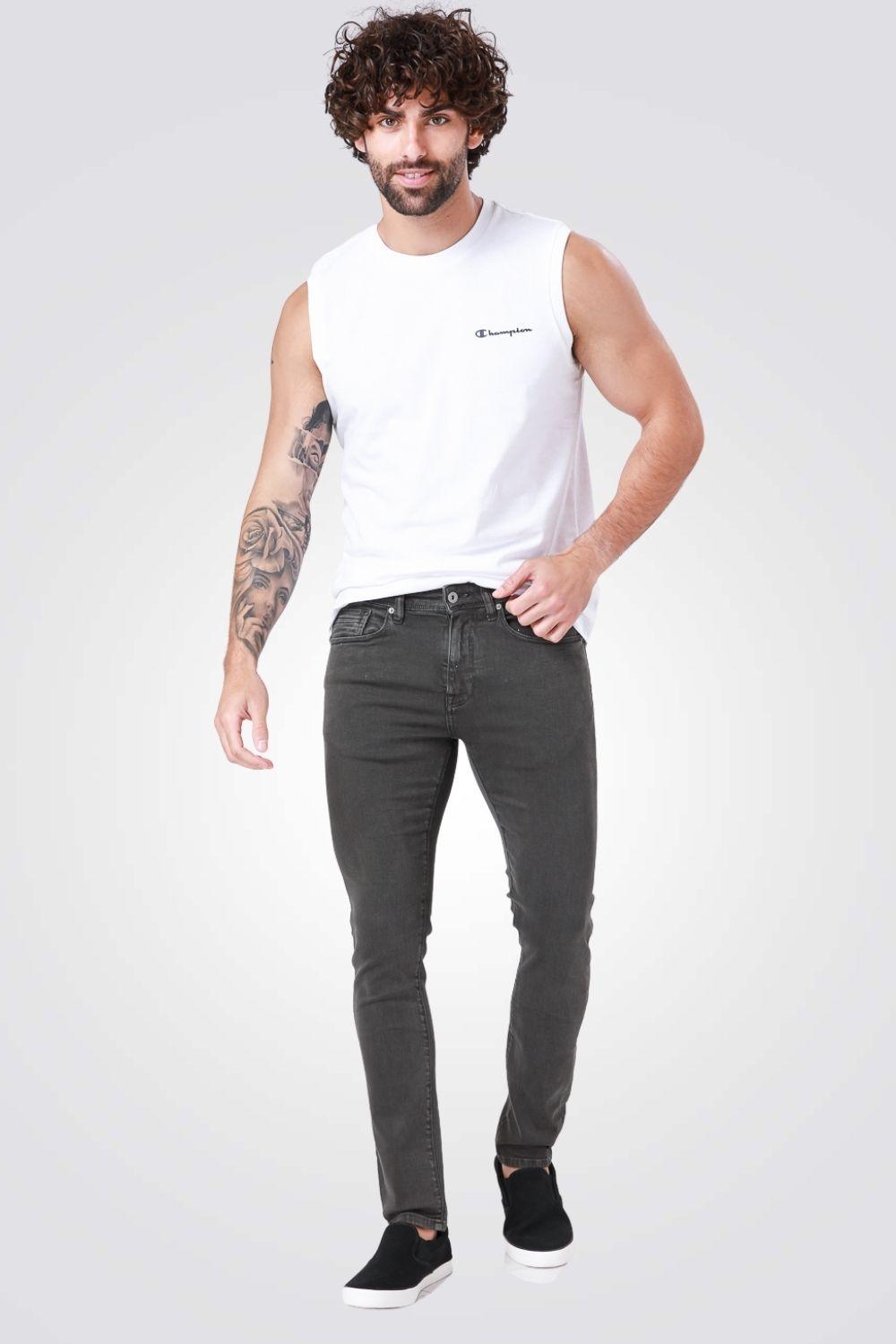 KENNETH COLE - ג'ינס כותנה לייקרה Slim בצבע אפור - MASHBIR//365