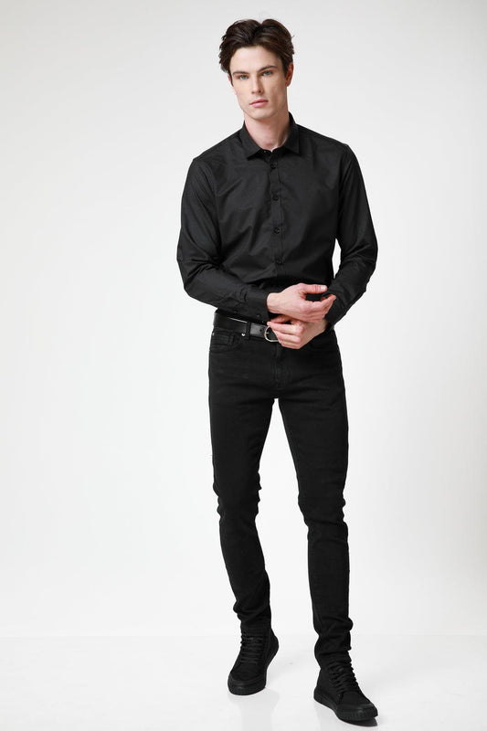 KENNETH COLE - ג'ינס כותנה לייקרה Slim בצבע שחור - MASHBIR//365