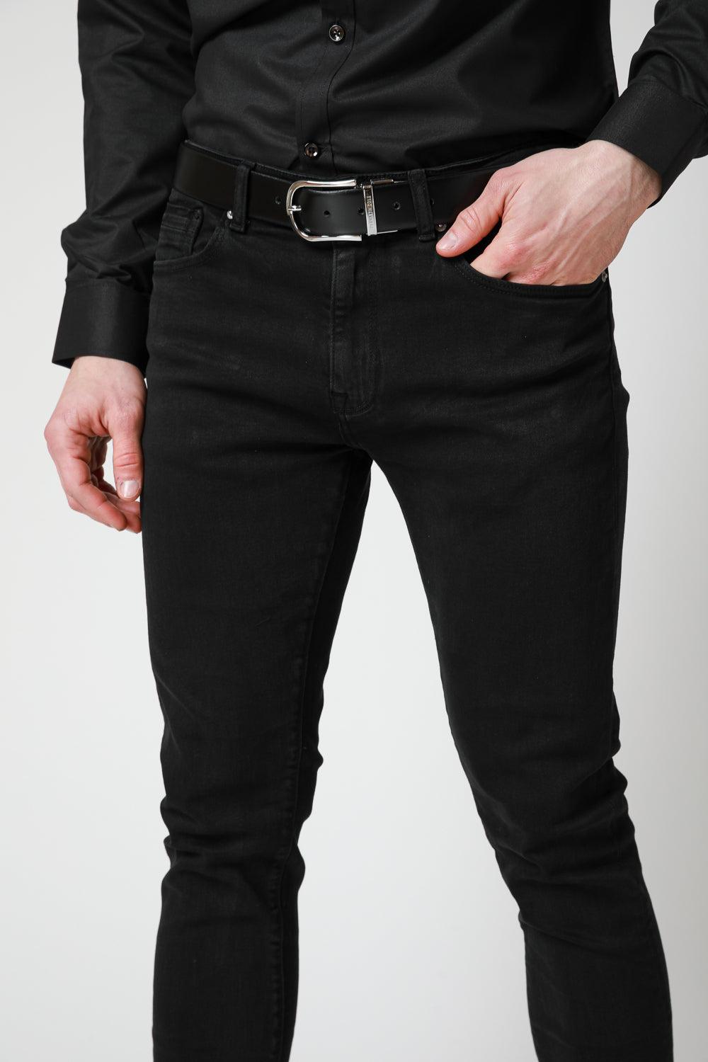 KENNETH COLE - ג'ינס כותנה לייקרה Slim בצבע שחור - MASHBIR//365