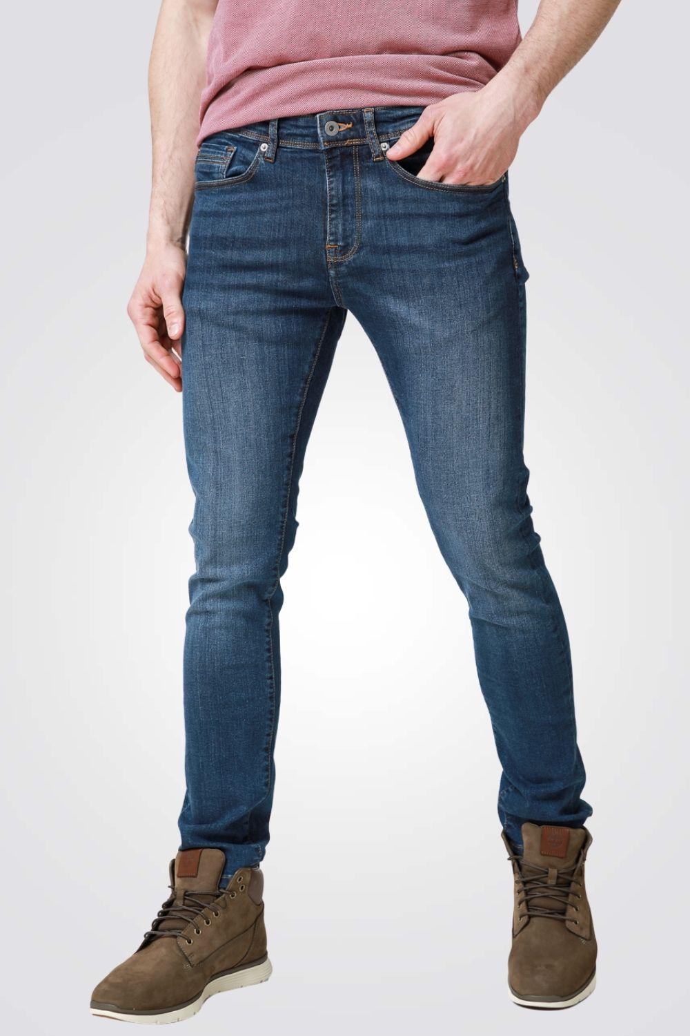 KENNETH COLE - ג'ינס כותנה לייקרה SLIM בצבע כחול - MASHBIR//365