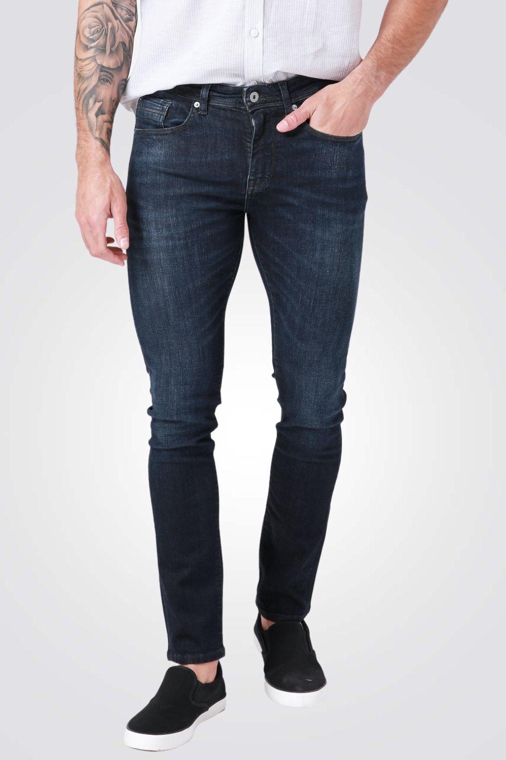 KENNETH COLE - ג'ינס כותנה לייקרה SLIM בצבע כחול - MASHBIR//365