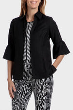 PUNT ROMA - ג'קט אלגנט עם שרוולי 3/4 בצבע שחור - MASHBIR//365