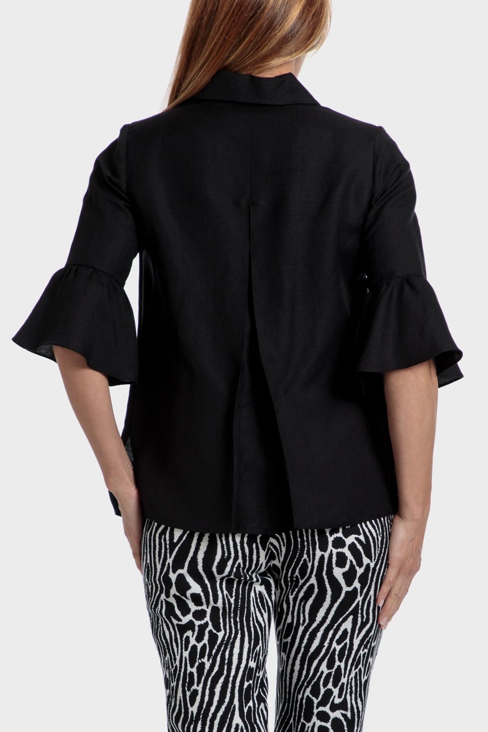 PUNT ROMA - ג'קט אלגנט עם שרוולי 3/4 בצבע שחור - MASHBIR//365
