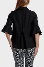 PUNT ROMA - ג'קט אלגנט עם שרוולי 3/4 בצבע שחור - MASHBIR//365