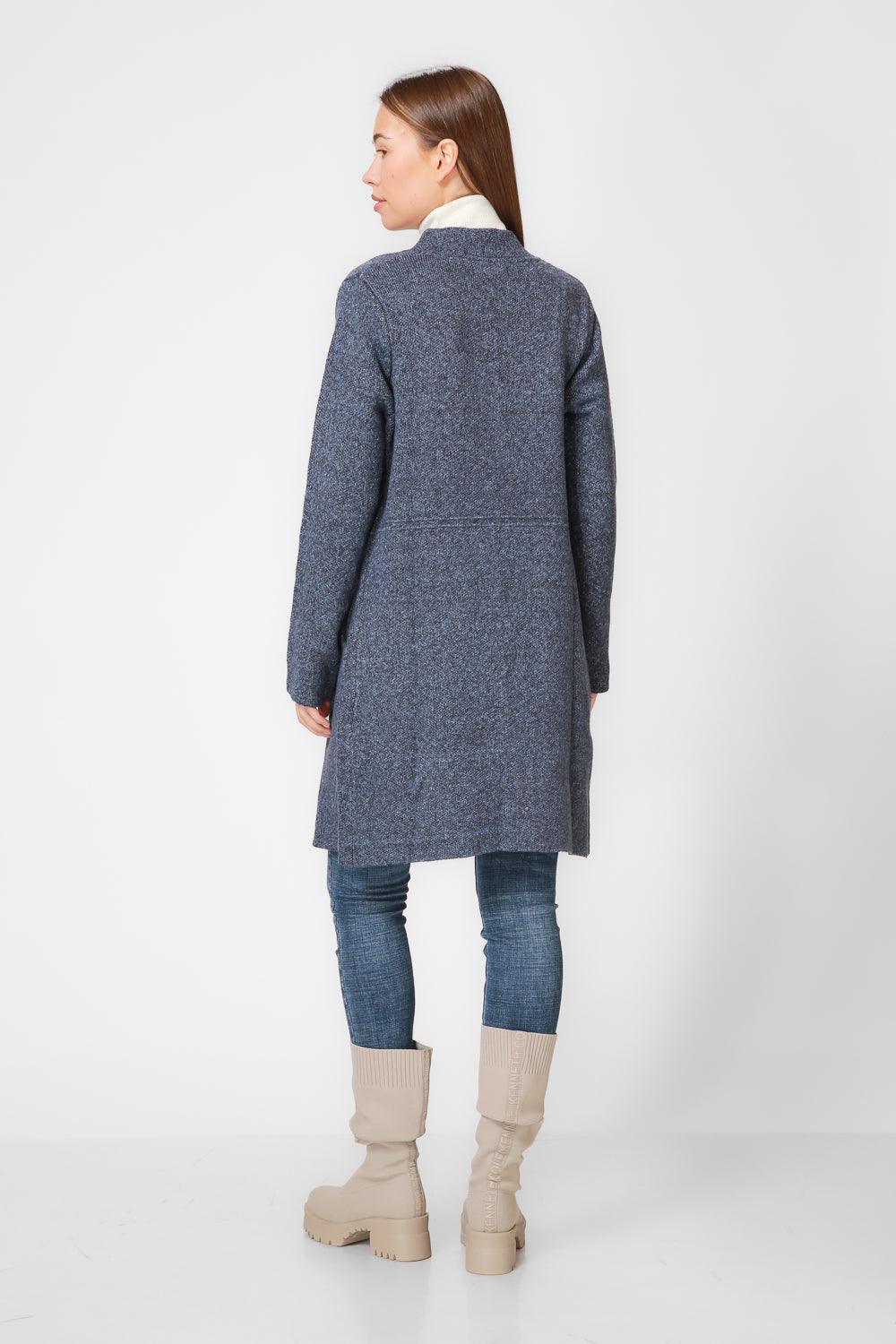 KENNETH COLE - ג'קט ארוך עם כיסים בצבע נייבי - MASHBIR//365