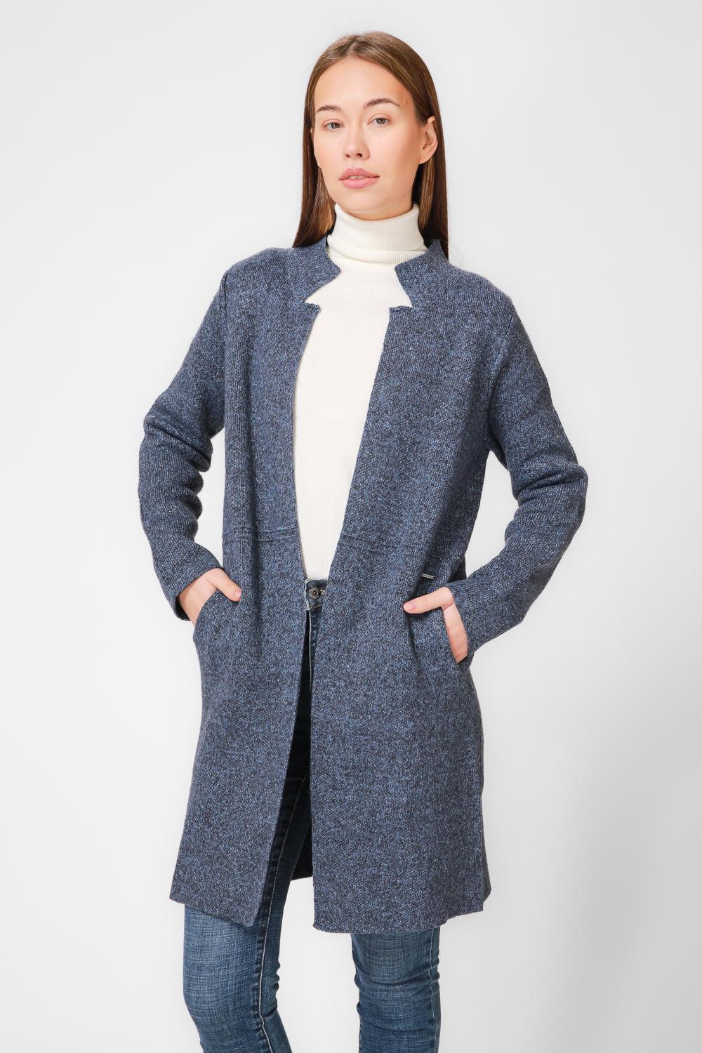 KENNETH COLE - ג'קט ארוך עם כיסים בצבע נייבי - MASHBIR//365