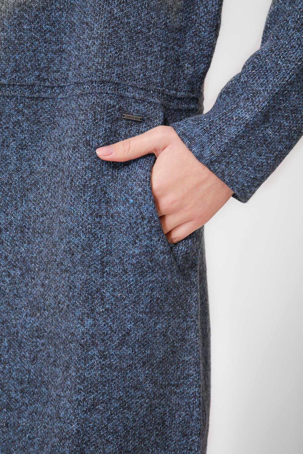 KENNETH COLE - ג'קט ארוך עם כיסים בצבע נייבי - MASHBIR//365