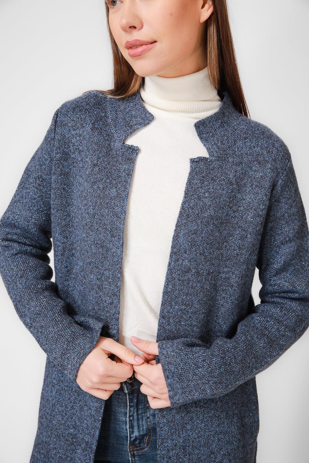 KENNETH COLE - ג'קט ארוך עם כיסים בצבע נייבי - MASHBIR//365