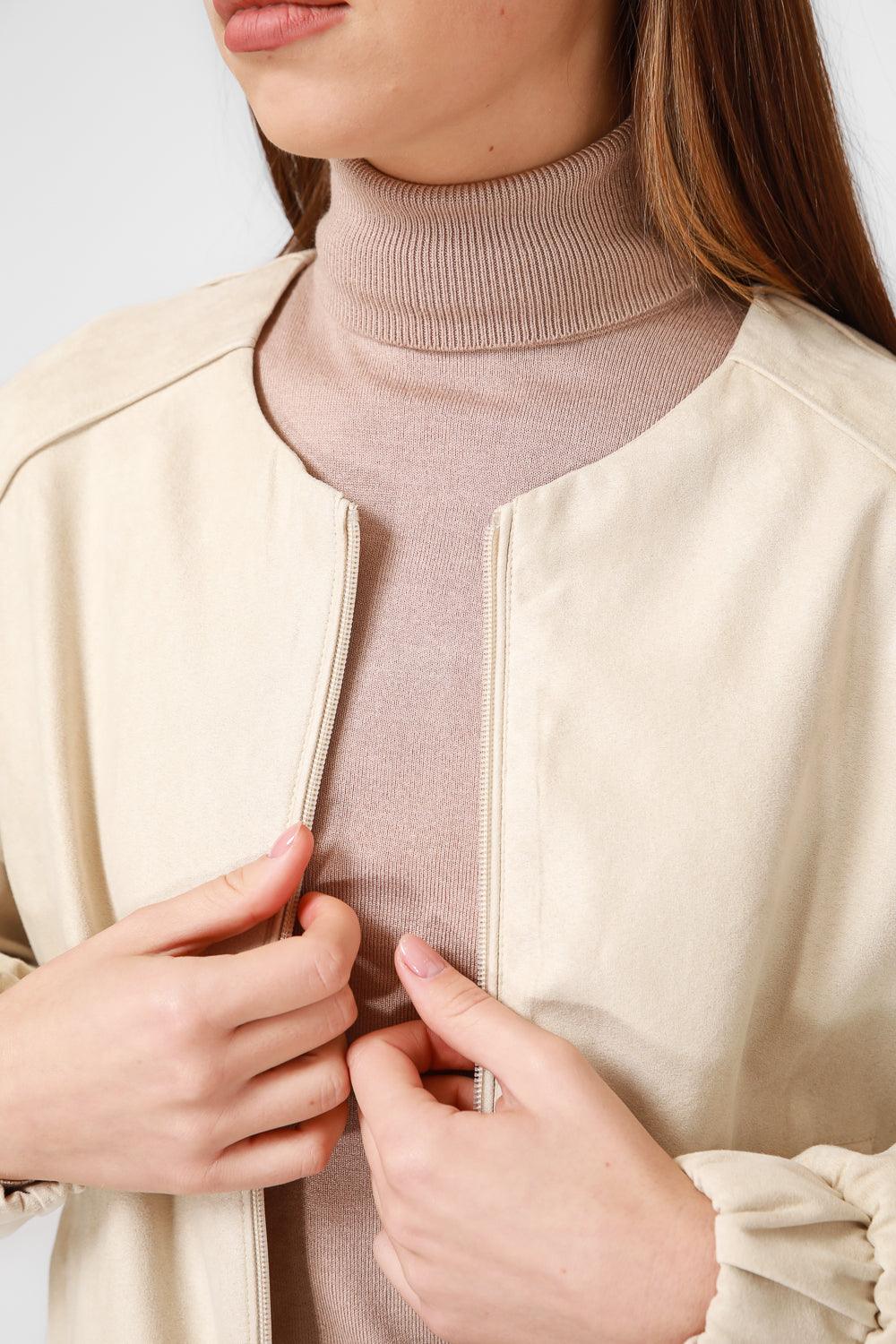 KENNETH COLE - ג'קט בומבר בצבע STONE - MASHBIR//365